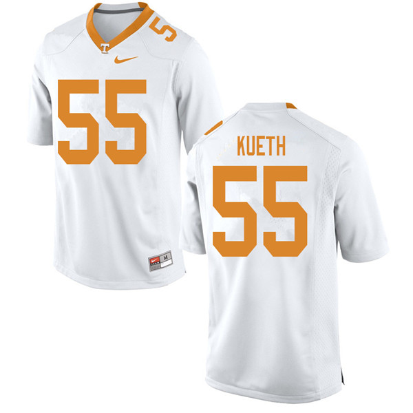 Men #55 Gatkek Kueth Tennessee Volunteers College Football Jerseys Sale-White - Click Image to Close